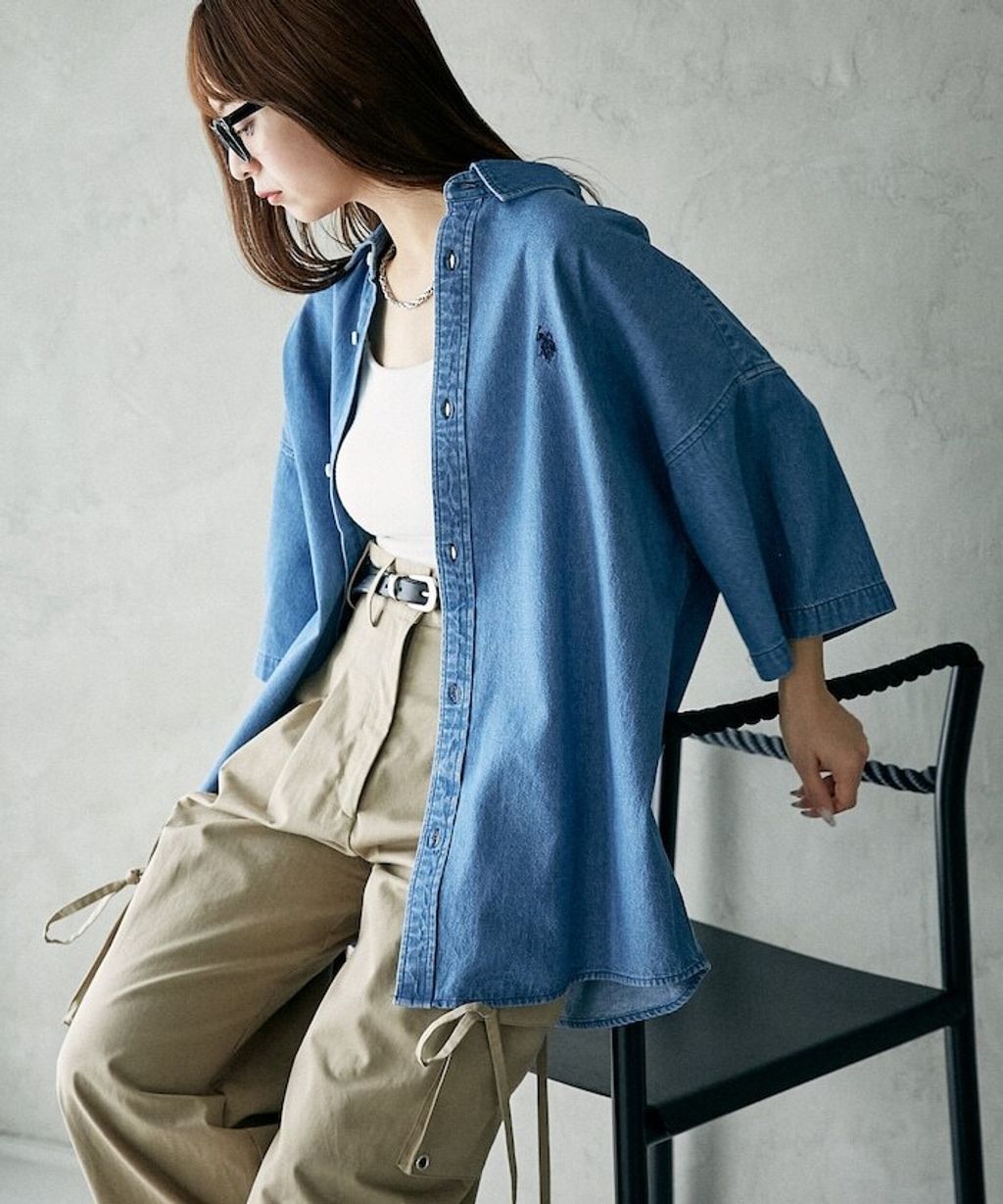 U.S. POLO USSN. × PUBLUX 丹寧短袖襯衫_45