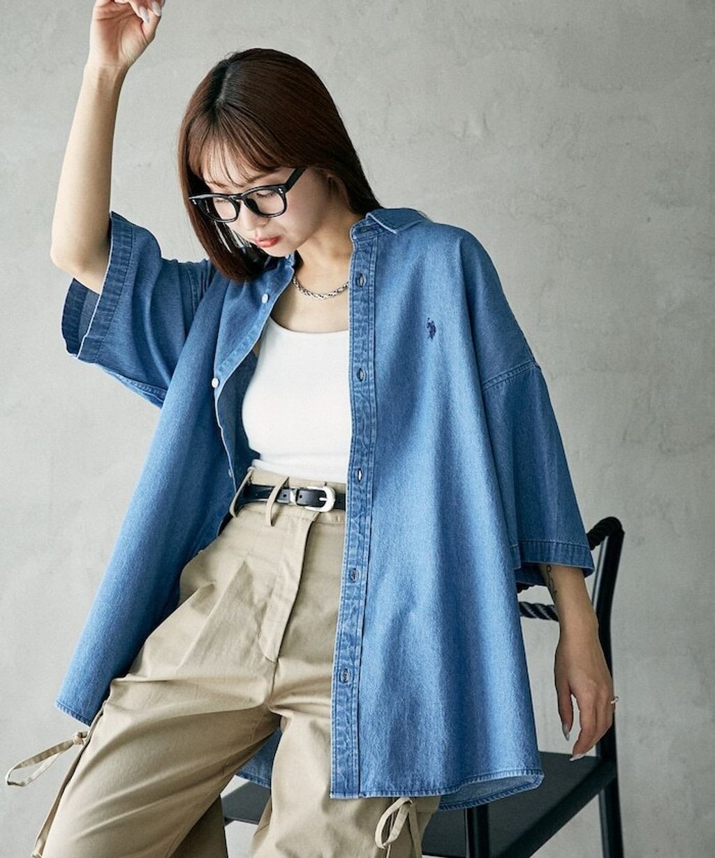 U.S. POLO USSN. × PUBLUX 丹寧短袖襯衫_48