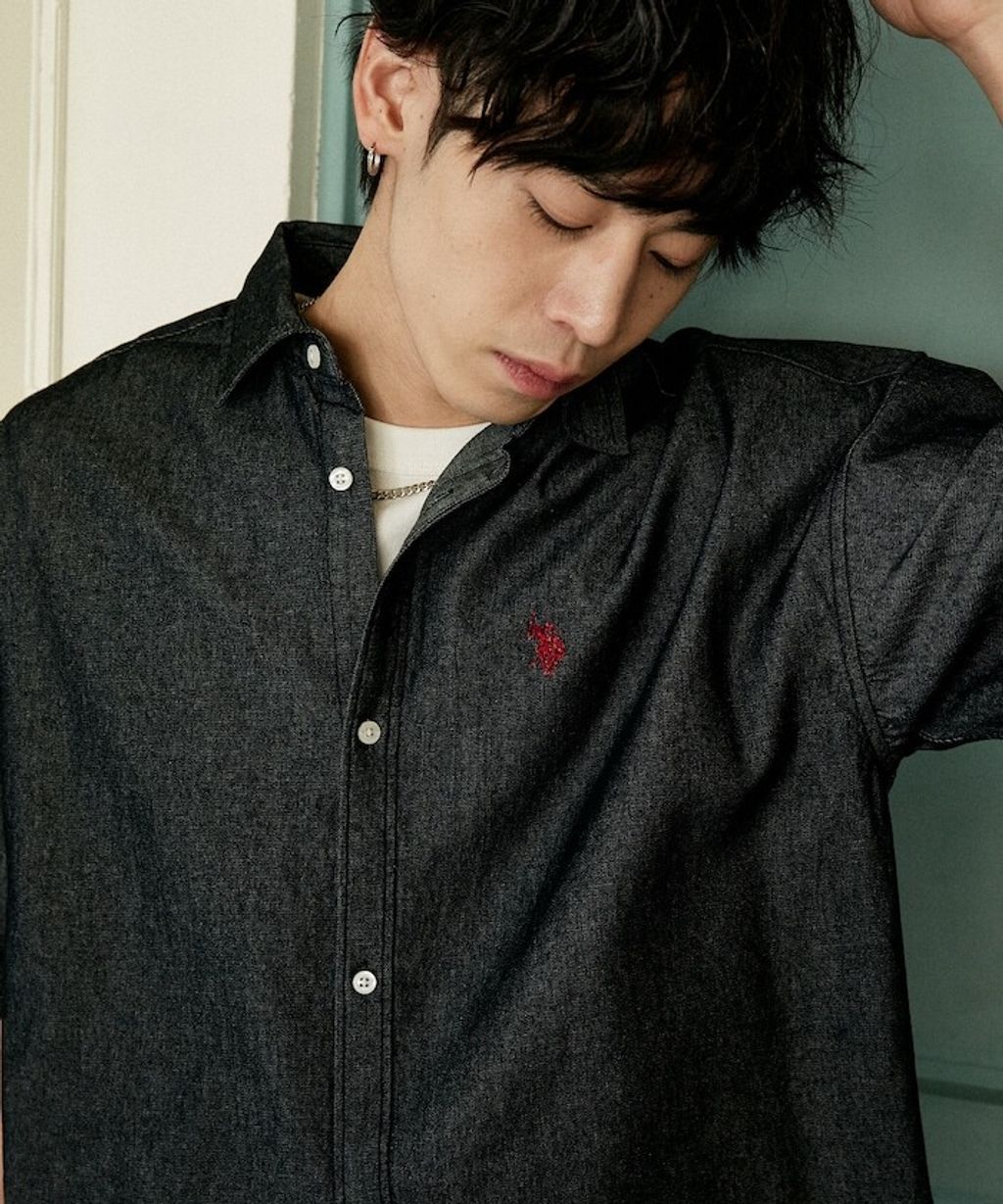 U.S. POLO USSN. × PUBLUX 丹寧短袖襯衫_32