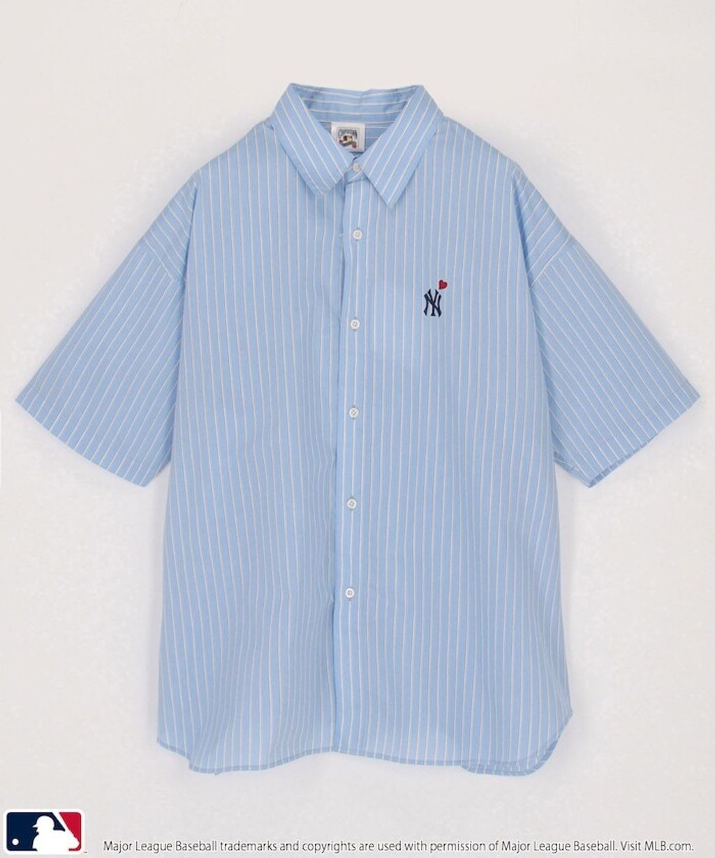 MLB x PUBLUX 刺繡logo寬版短袖襯衫_33