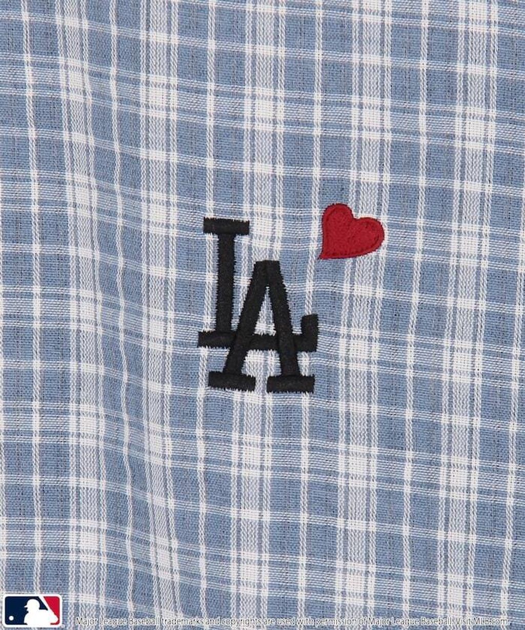 MLB x PUBLUX 刺繡logo寬版短袖襯衫_13