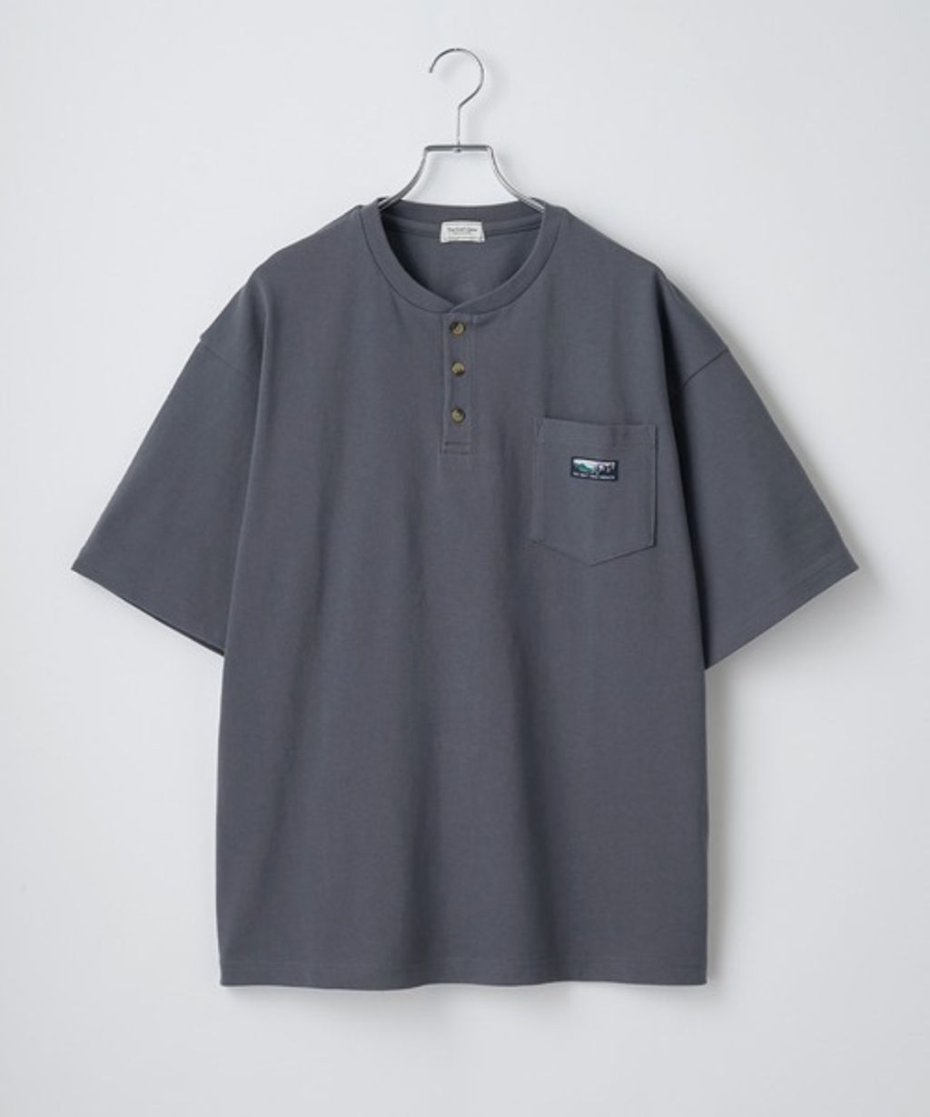 【THE CRAFT CREW PRODUCTS】ヘビーウェイトファンクショナルファブリック ビッグシルエット ヘンリーネックポケット半袖Tシャツ  抗菌・防臭_127