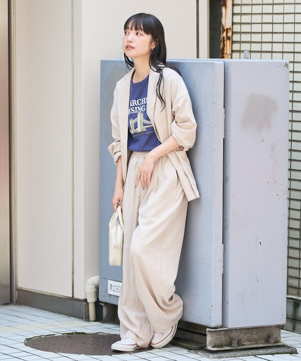 FREAKS STORE 接觸涼感打摺弧形休閒長褲_7