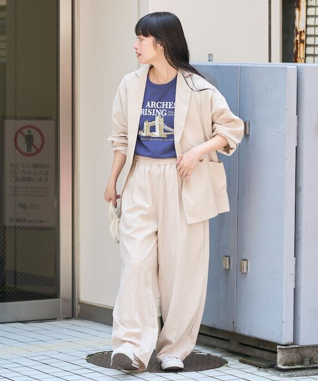FREAKS STORE 接觸涼感打摺弧形休閒長褲_5