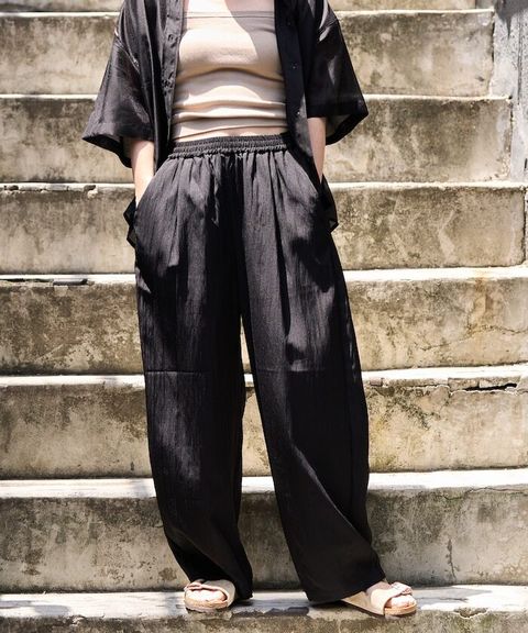 FREAKS STORE 接觸涼感打摺弧形休閒長褲_1
