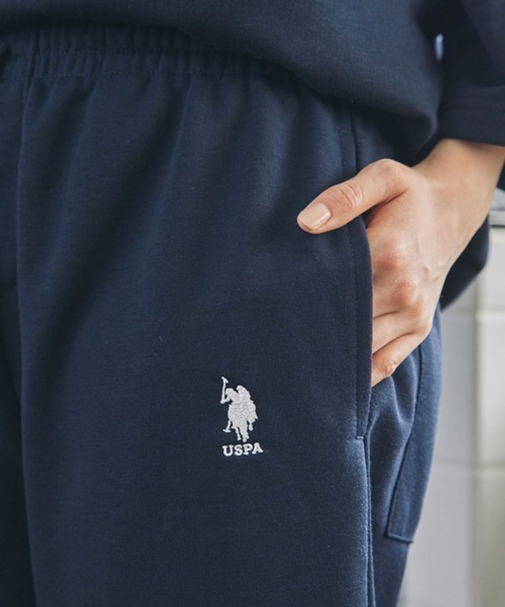 U.S. POLO ASSN. oversize落肩素色七分袖上衣_40