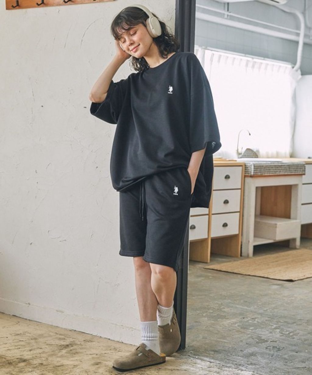 U.S. POLO ASSN. oversize落肩素色七分袖上衣_45