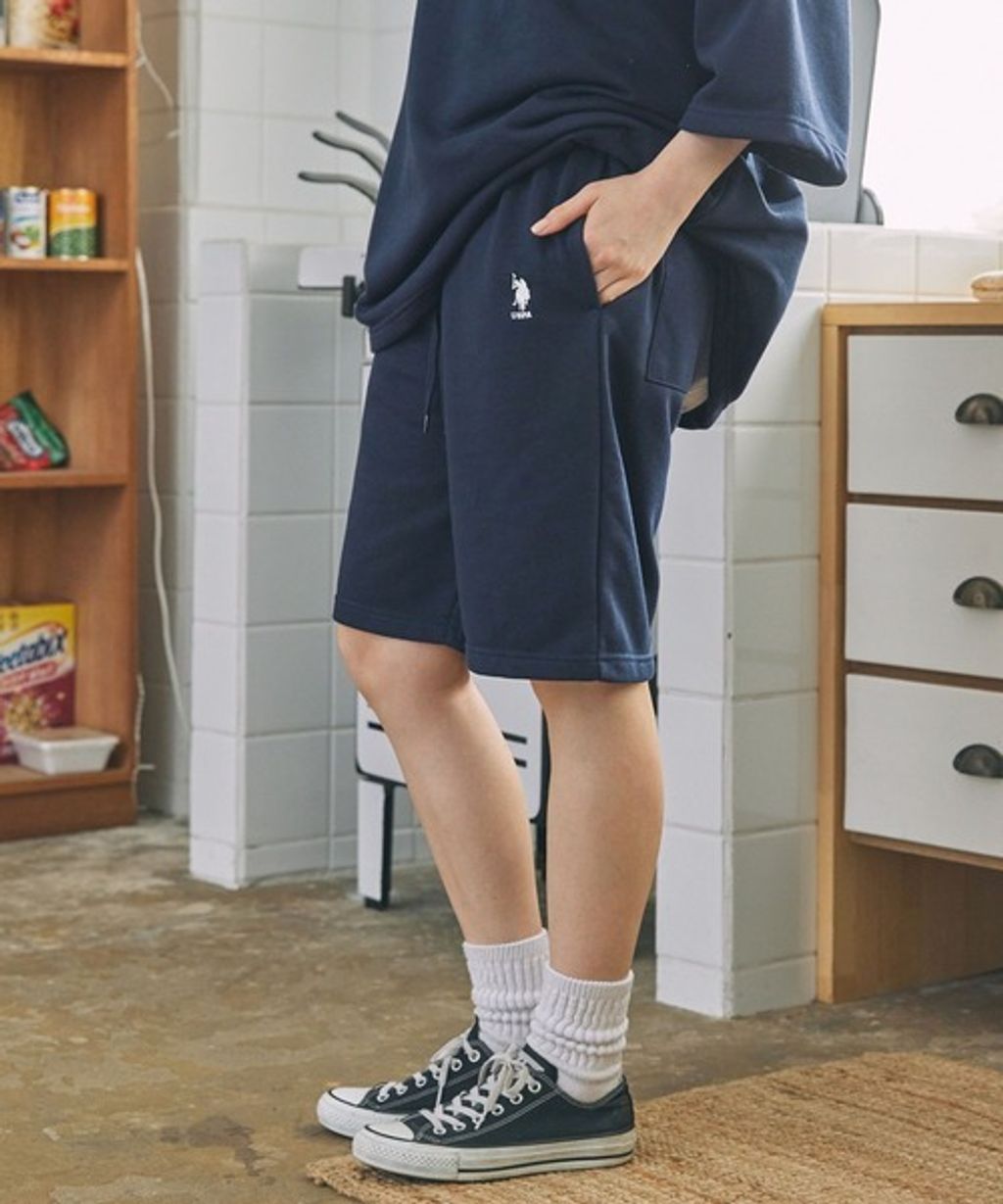 U.S. POLO ASSN. oversize落肩素色七分袖上衣_41