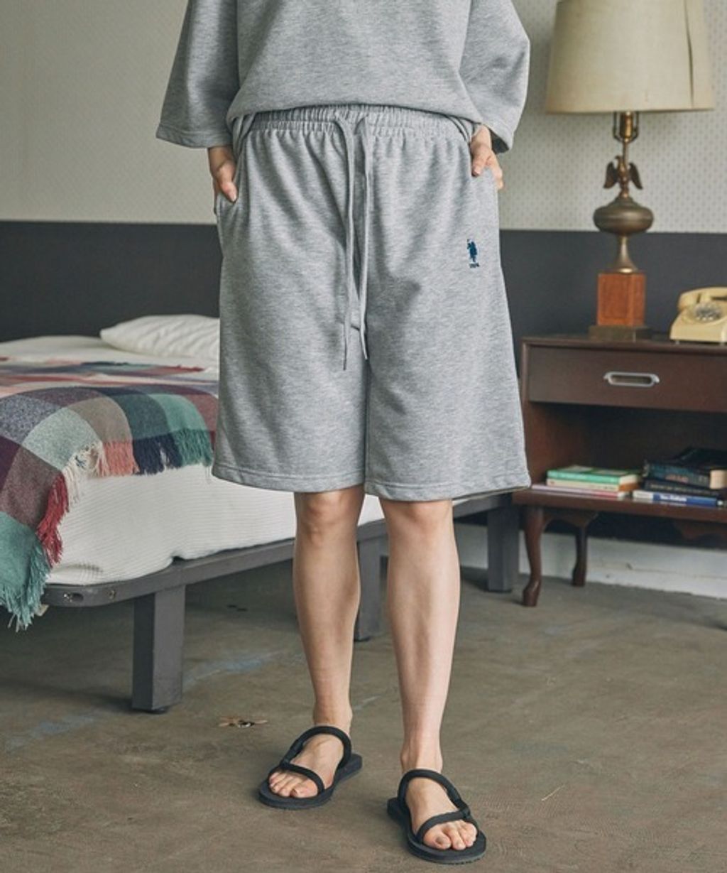 U.S. POLO ASSN. oversize落肩素色七分袖上衣_78