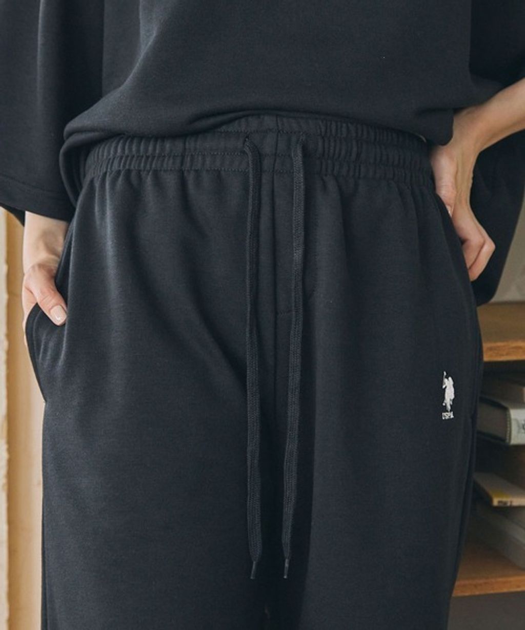 U.S. POLO ASSN. oversize落肩素色七分袖上衣_58