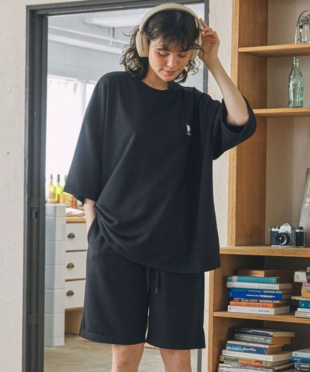 U.S. POLO ASSN. oversize落肩素色七分袖上衣_51
