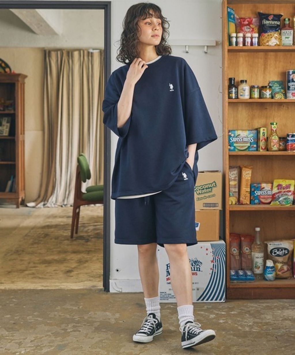 U.S. POLO ASSN. oversize落肩素色七分袖上衣_26