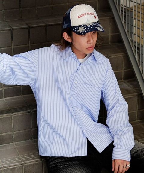 MR HEARTS × FREAKS STORE 標準領條紋Boxy Fit剪裁長袖襯衫_30