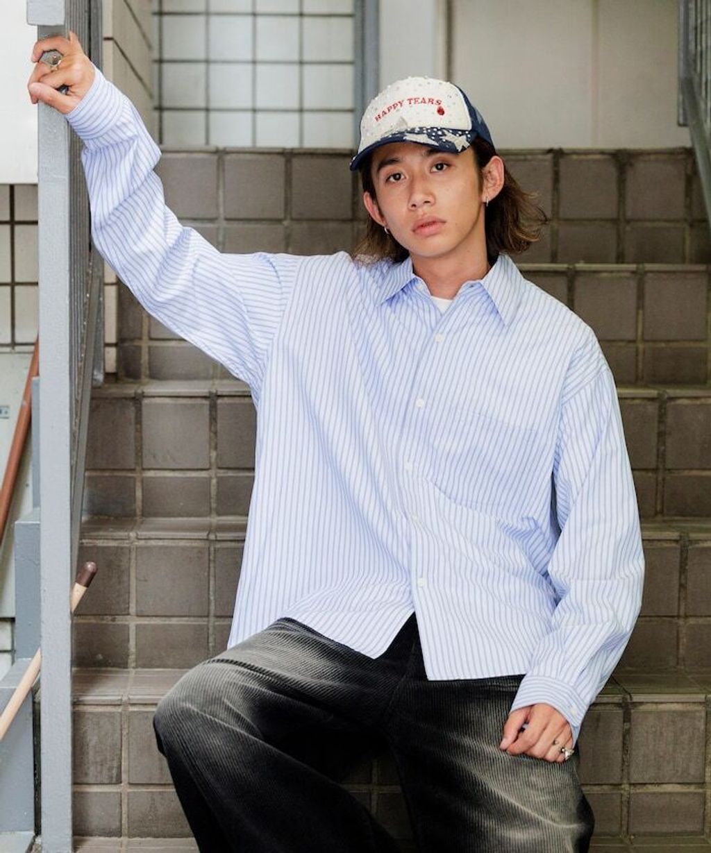 MR HEARTS × FREAKS STORE 標準領條紋Boxy Fit剪裁長袖襯衫_27
