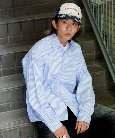 MR HEARTS × FREAKS STORE 標準領條紋Boxy Fit剪裁長袖襯衫_31