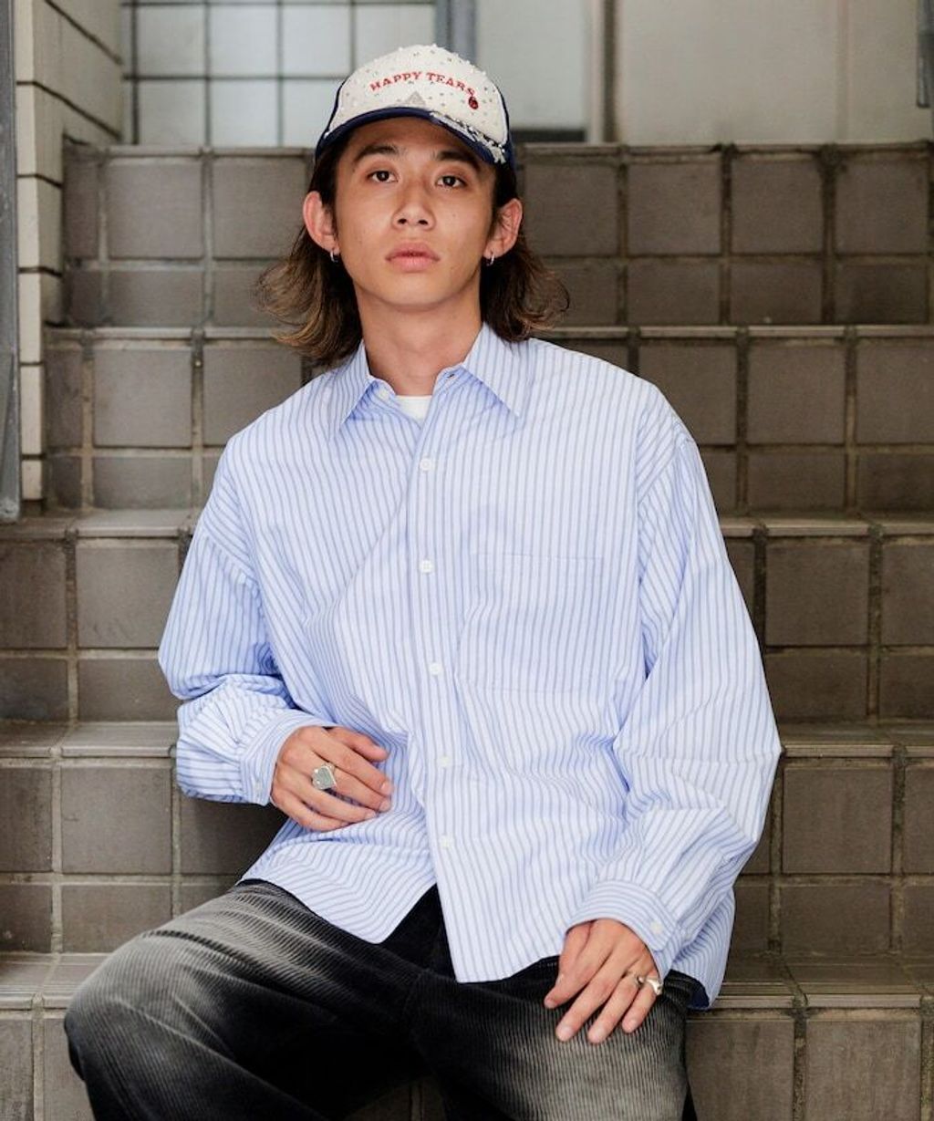 MR HEARTS × FREAKS STORE 標準領條紋Boxy Fit剪裁長袖襯衫_26