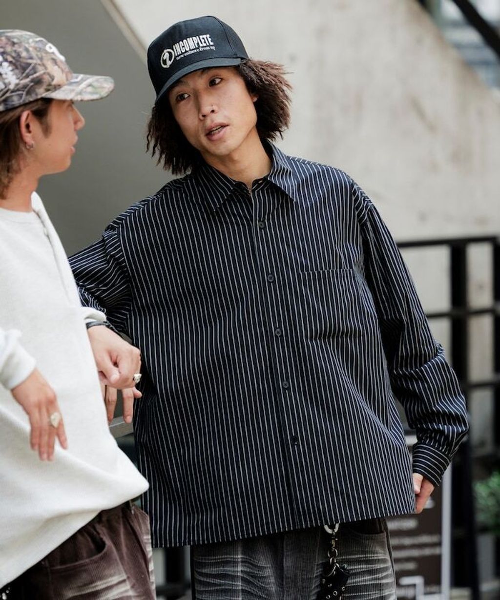 MR HEARTS × FREAKS STORE 標準領條紋Boxy Fit剪裁長袖襯衫_20