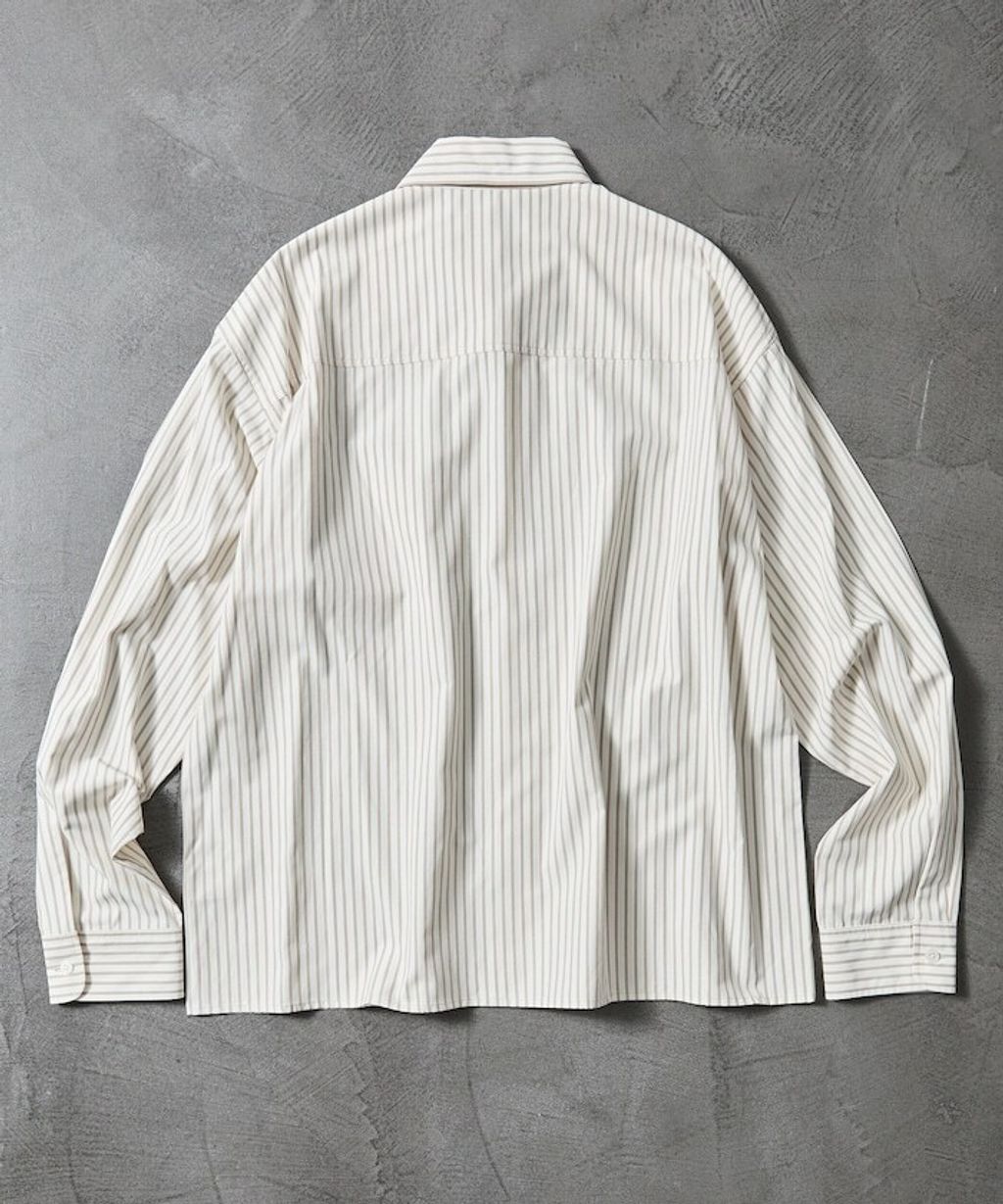 MR HEARTS × FREAKS STORE 標準領條紋Boxy Fit剪裁長袖襯衫_5