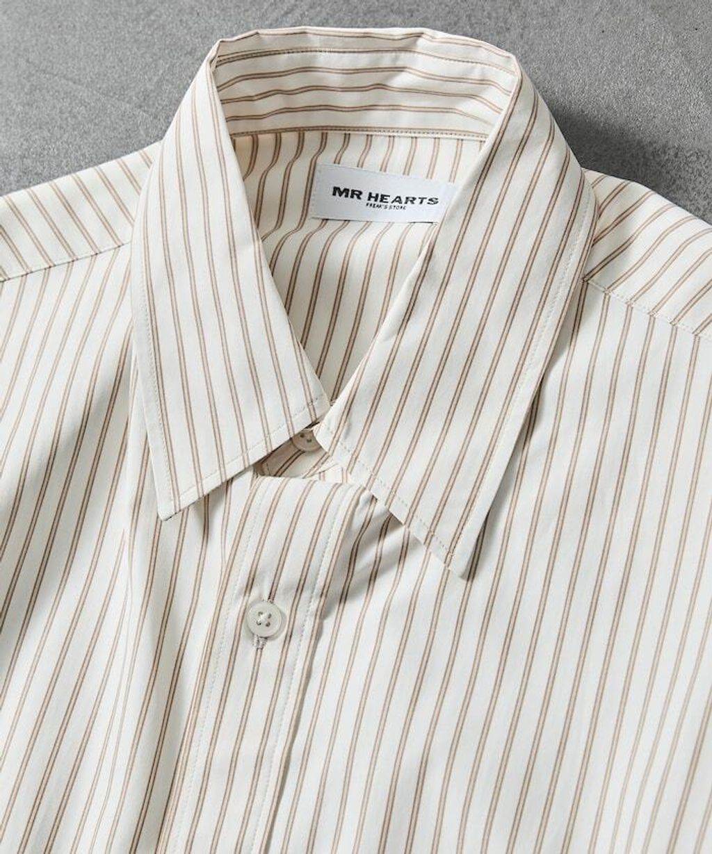 MR HEARTS × FREAKS STORE 標準領條紋Boxy Fit剪裁長袖襯衫_6