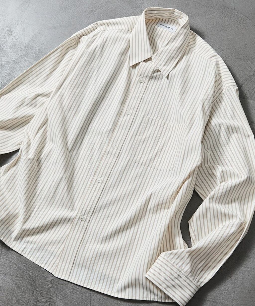 MR HEARTS × FREAKS STORE 標準領條紋Boxy Fit剪裁長袖襯衫_1