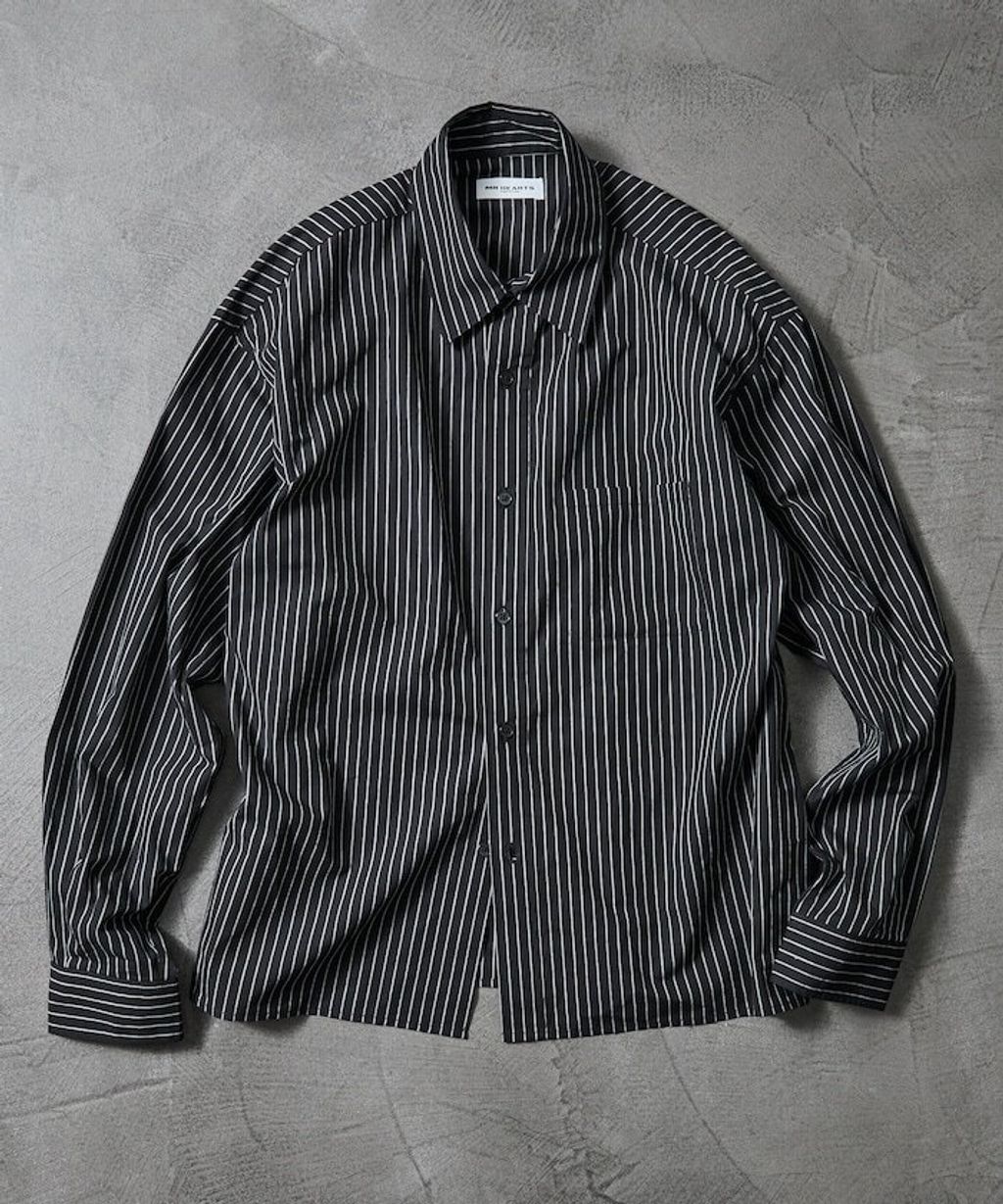 MR HEARTS × FREAKS STORE 標準領條紋Boxy Fit剪裁長袖襯衫_13
