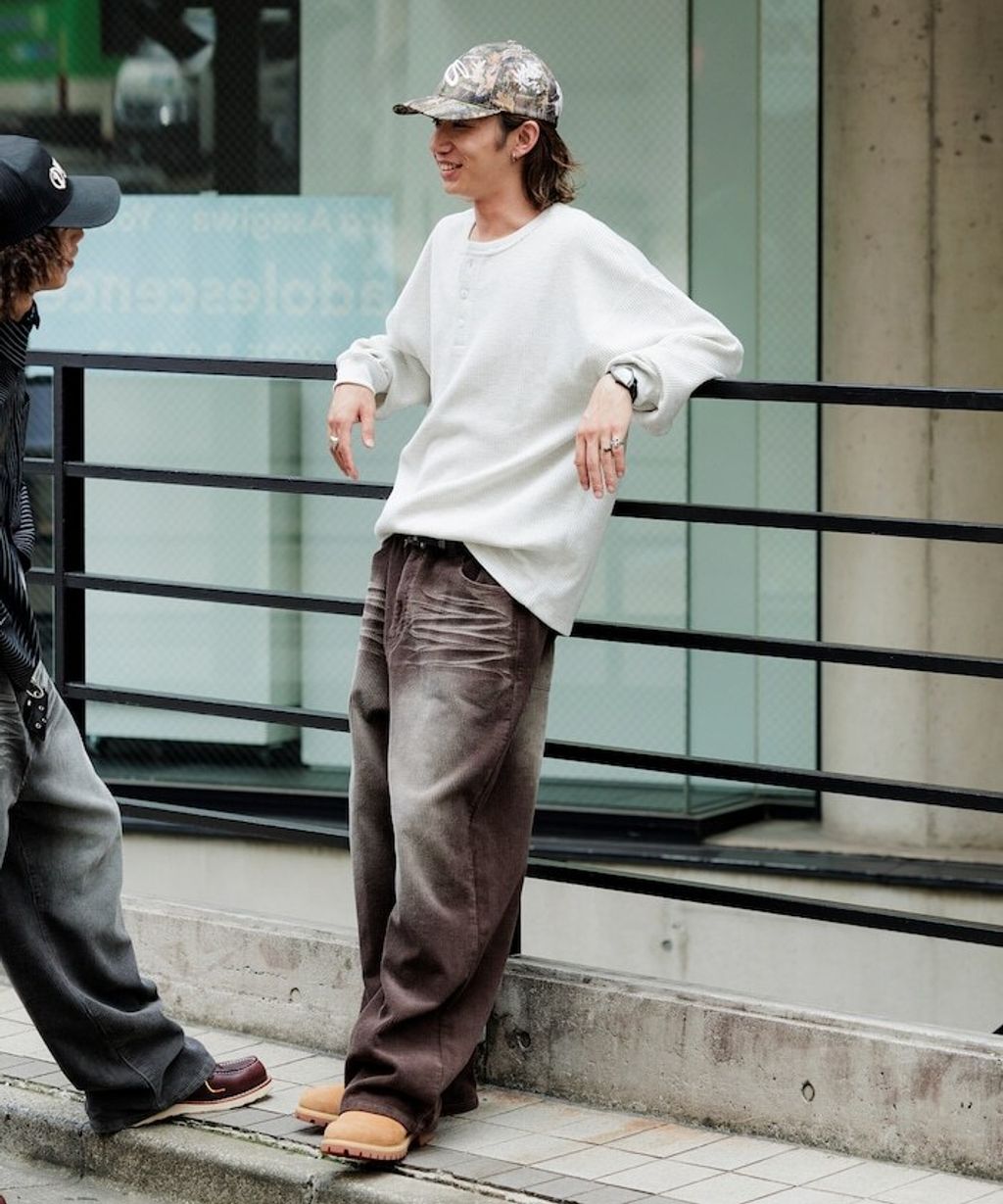 MR HEARTS × FREAKS STORE 復古水洗燈芯絨寬直筒長褲_16
