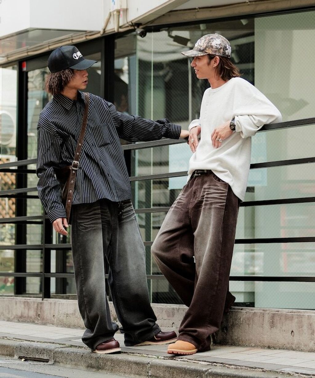MR HEARTS × FREAKS STORE 復古水洗燈芯絨寬直筒長褲_21