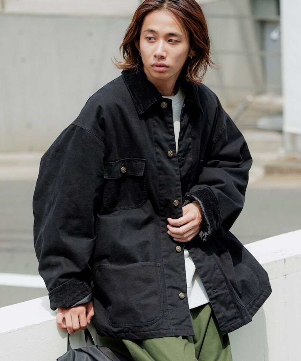 FREAKS STORE 寬鬆版型燈芯絨拼接Duck Coverall工裝夾克_46