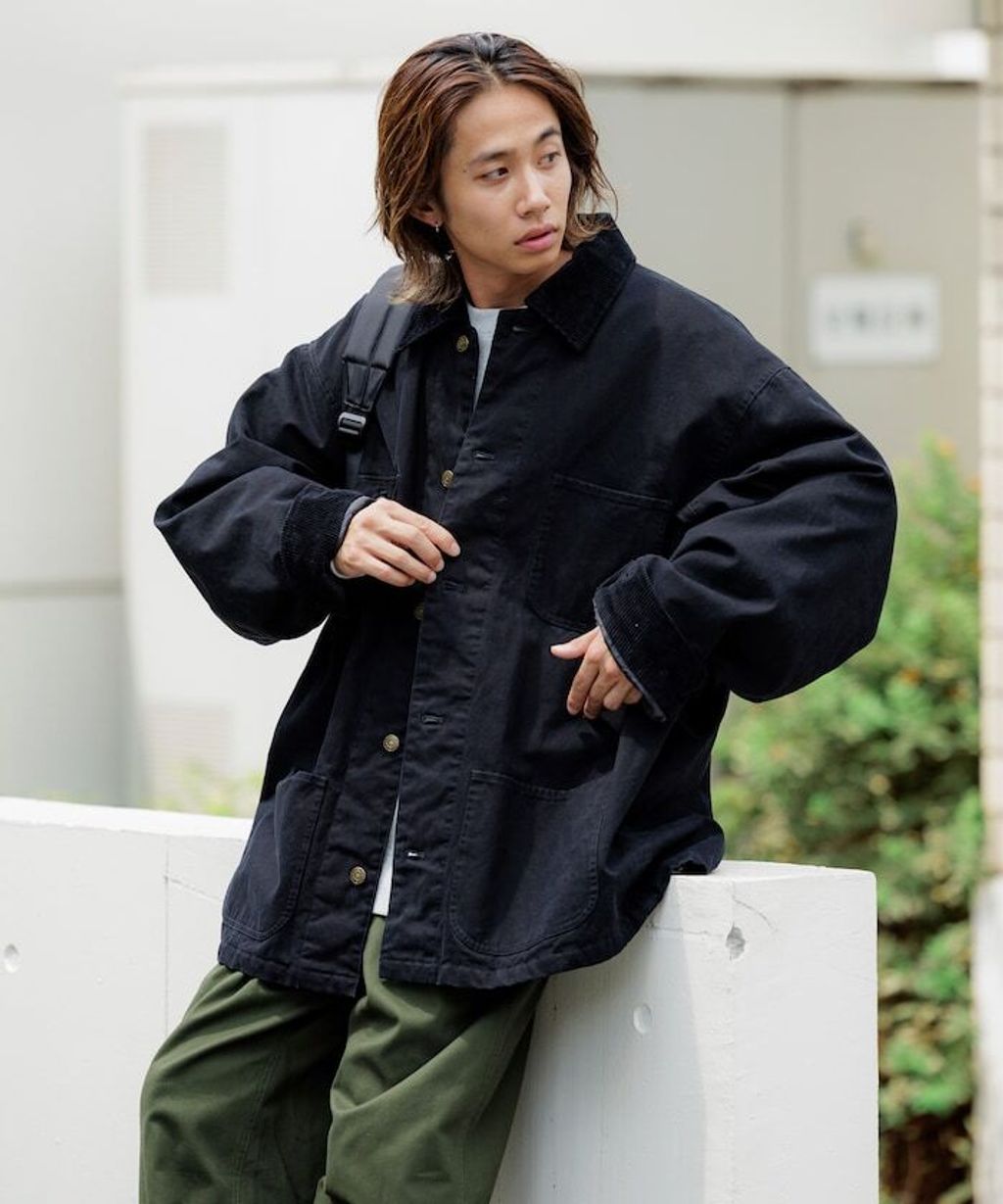FREAKS STORE 寬鬆版型燈芯絨拼接Duck Coverall工裝夾克_42