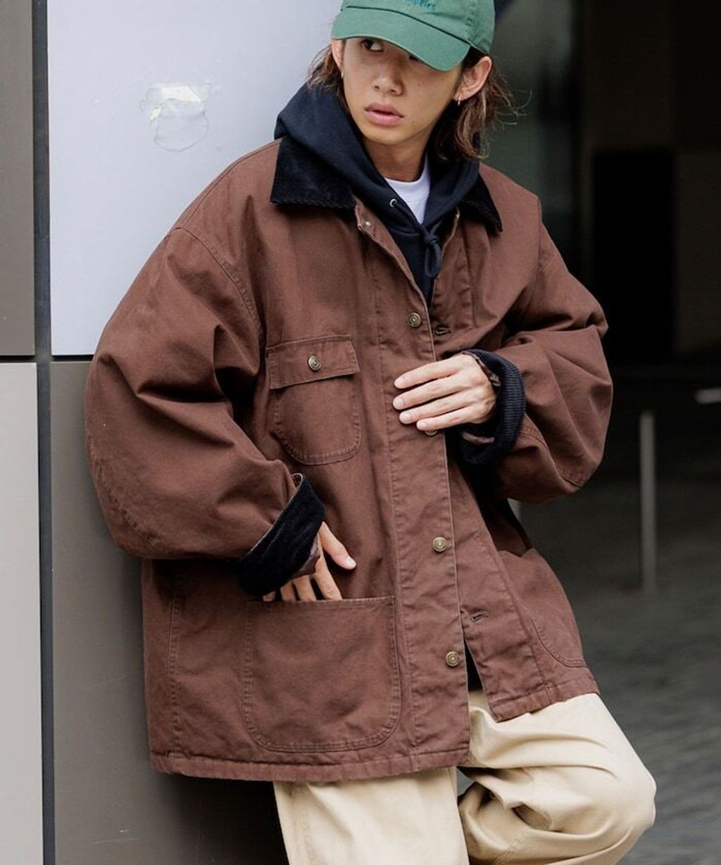 FREAKS STORE 寬鬆版型燈芯絨拼接Duck Coverall工裝夾克_29