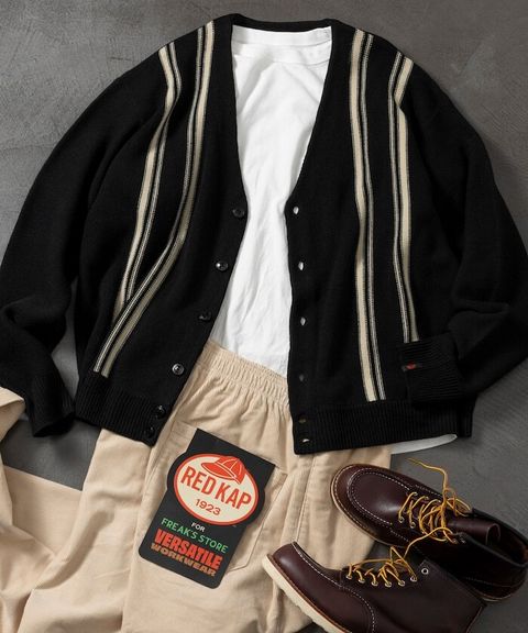 FREAKS STORE 別注款麻花針織條紋開襟衫_1
