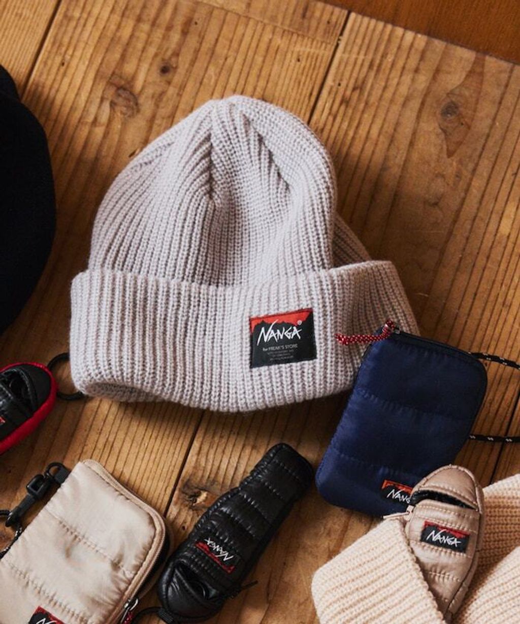 NANGA × FREAKS STORE BOX LOGO 厚針織結構毛帽_1