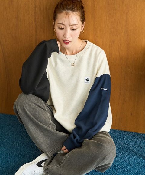 Columbia×FREAKS STORE IMPERIAL PARK寬鬆版型刺繡Logo裏刷毛大學T_48