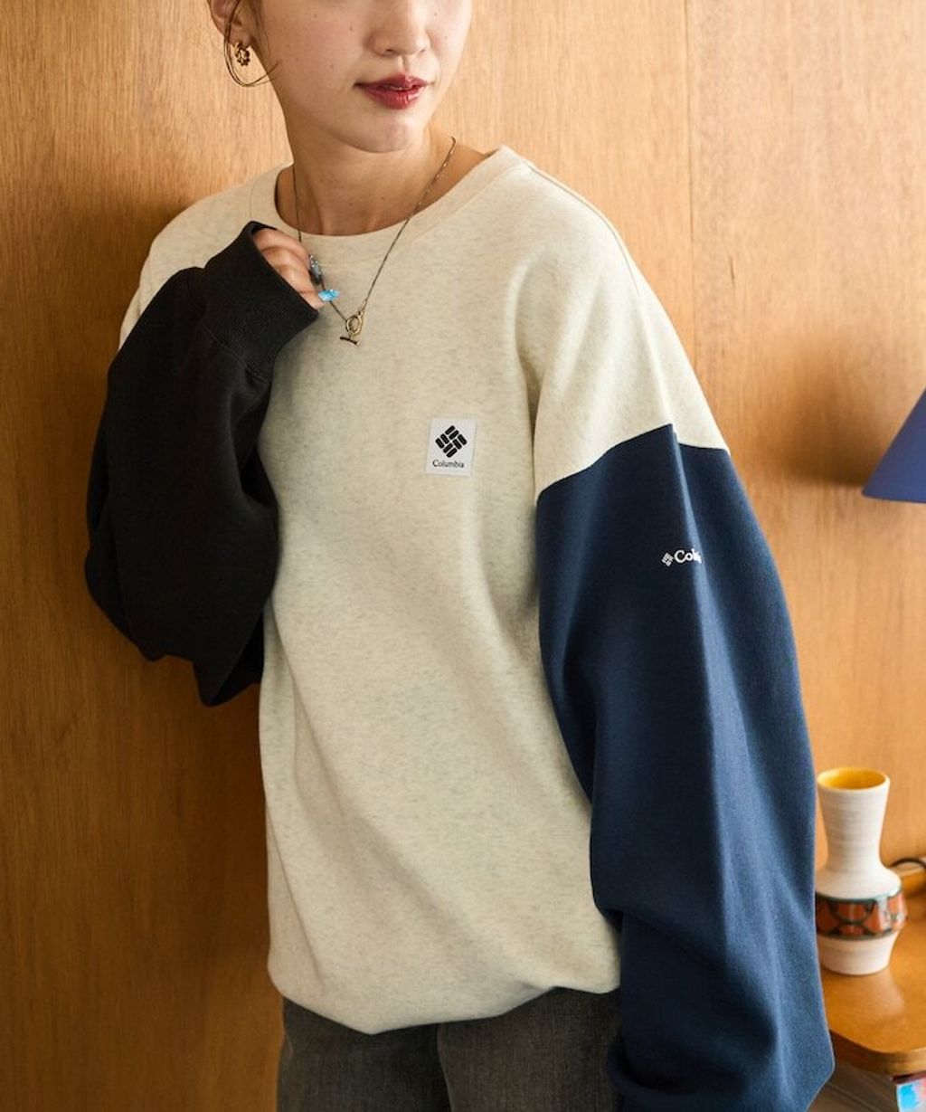 Columbia×FREAKS STORE IMPERIAL PARK寬鬆版型刺繡Logo裏刷毛大學T_47