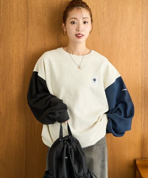 Columbia×FREAKS STORE IMPERIAL PARK寬鬆版型刺繡Logo裏刷毛大學T_44
