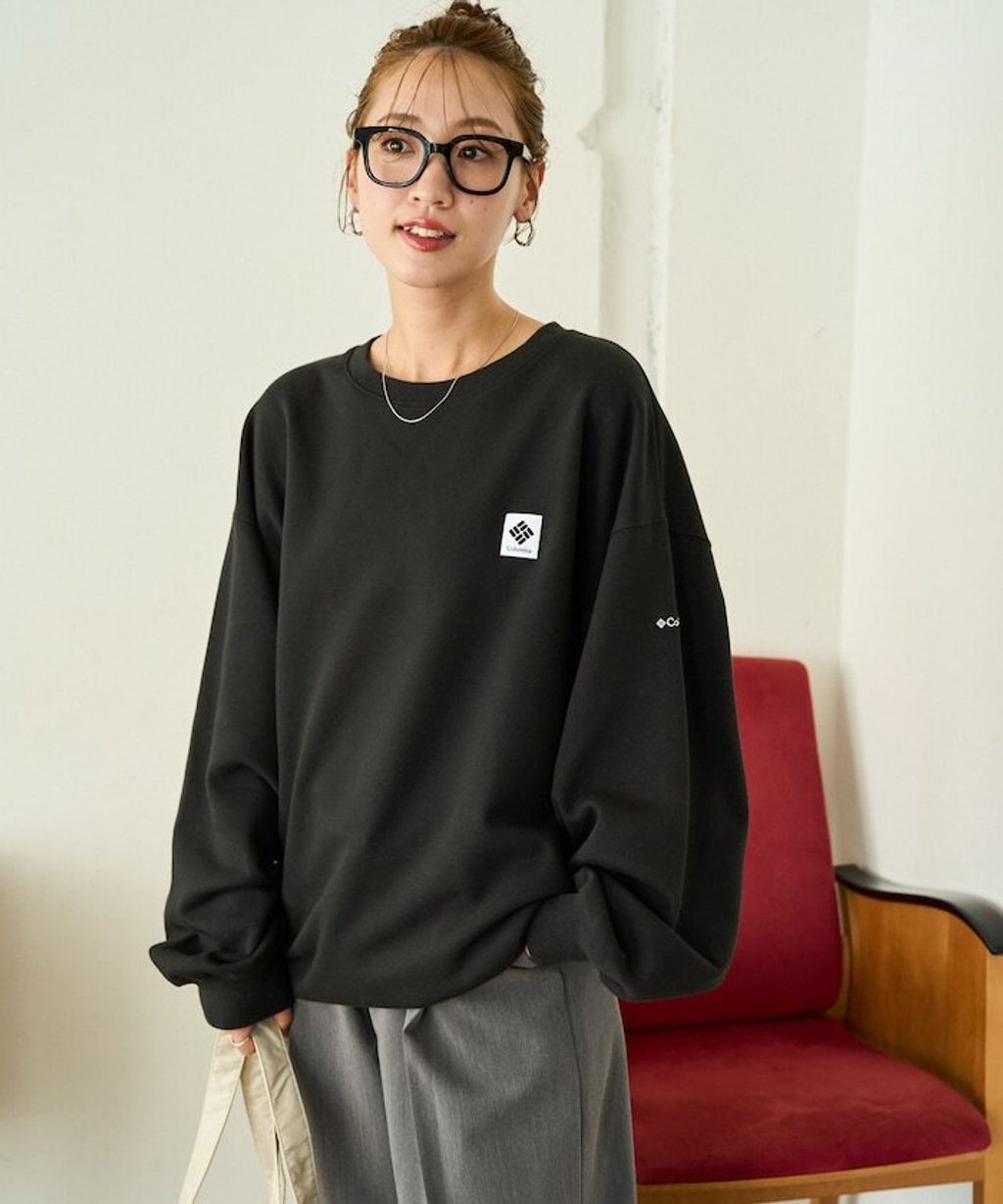 Columbia×FREAKS STORE IMPERIAL PARK寬鬆版型刺繡Logo裏刷毛大學T_28