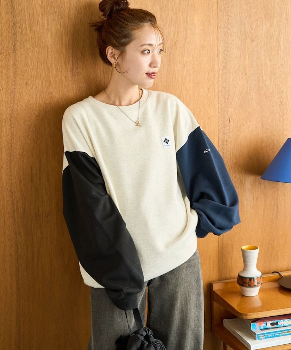 Columbia×FREAKS STORE IMPERIAL PARK寬鬆版型刺繡Logo裏刷毛大學T_46