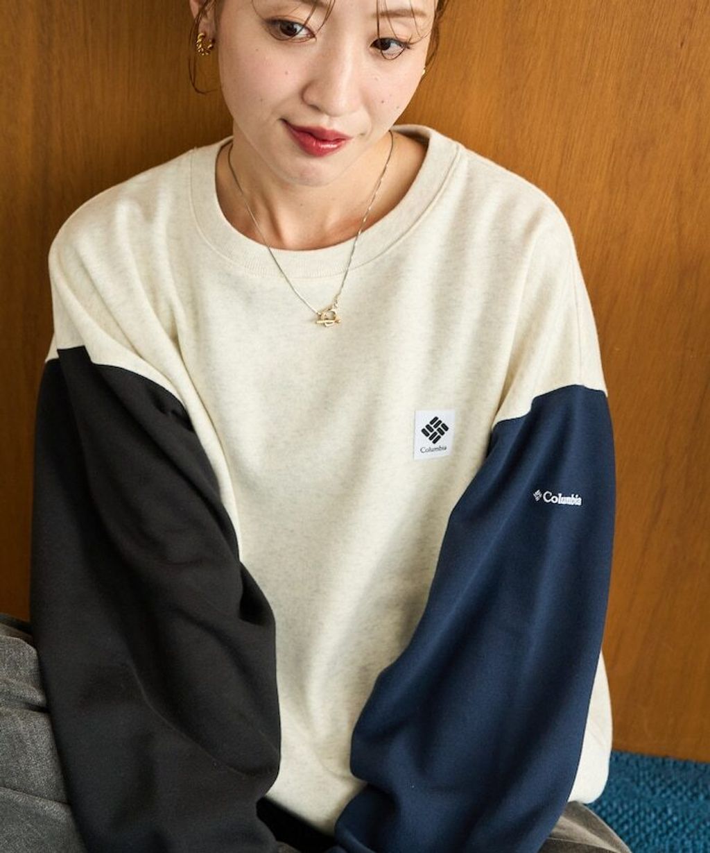Columbia×FREAKS STORE IMPERIAL PARK寬鬆版型刺繡Logo裏刷毛大學T_43