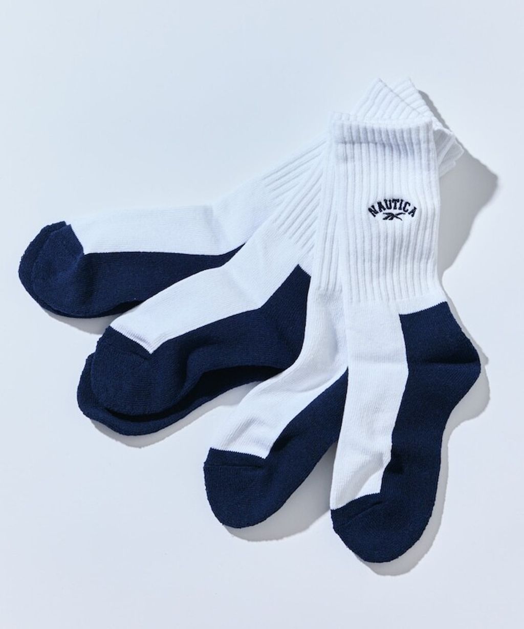 Reebok×NAUTICA 一套三入刺繡logo螺紋襪(男款)_2