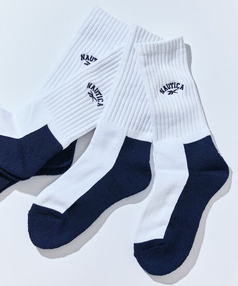 Reebok×NAUTICA 一套三入刺繡logo螺紋襪(男款)_3