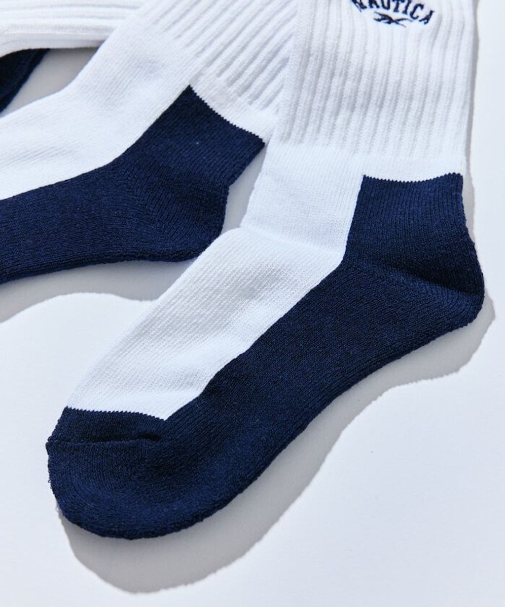 Reebok×NAUTICA 一套三入刺繡logo螺紋襪(男款)_6