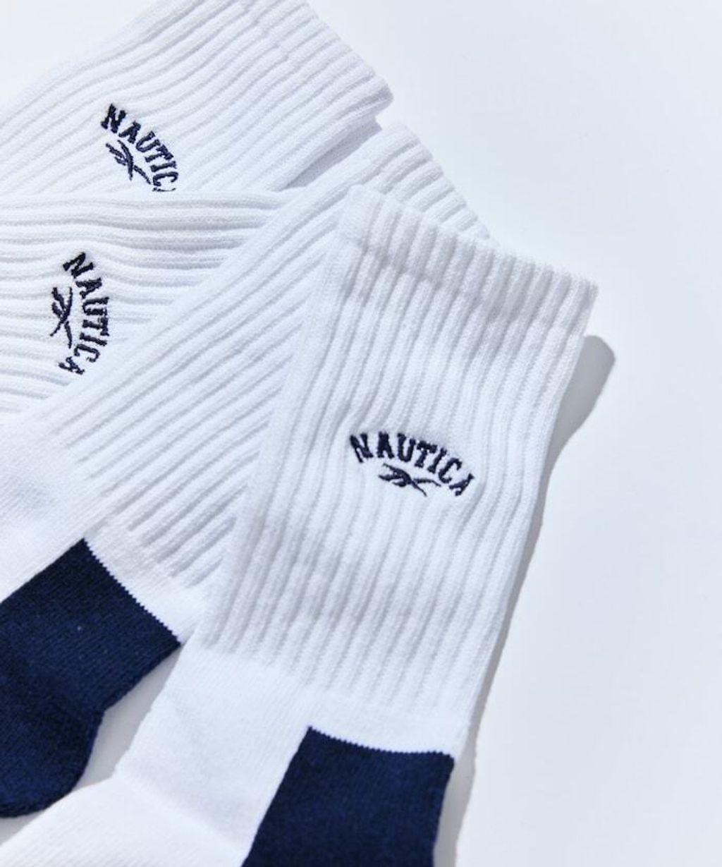 Reebok×NAUTICA 一套三入刺繡logo螺紋襪(男款)_4