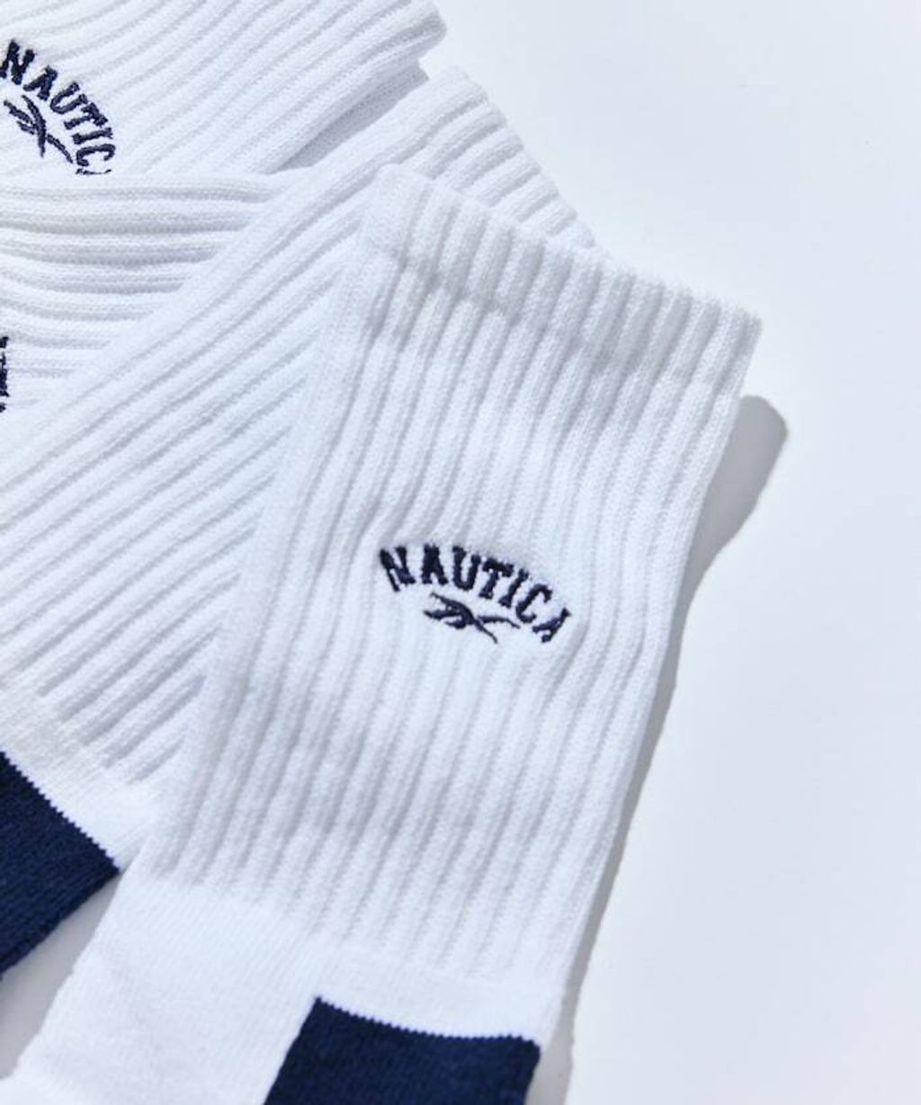 Reebok×NAUTICA 一套三入刺繡logo螺紋襪(女款)_7