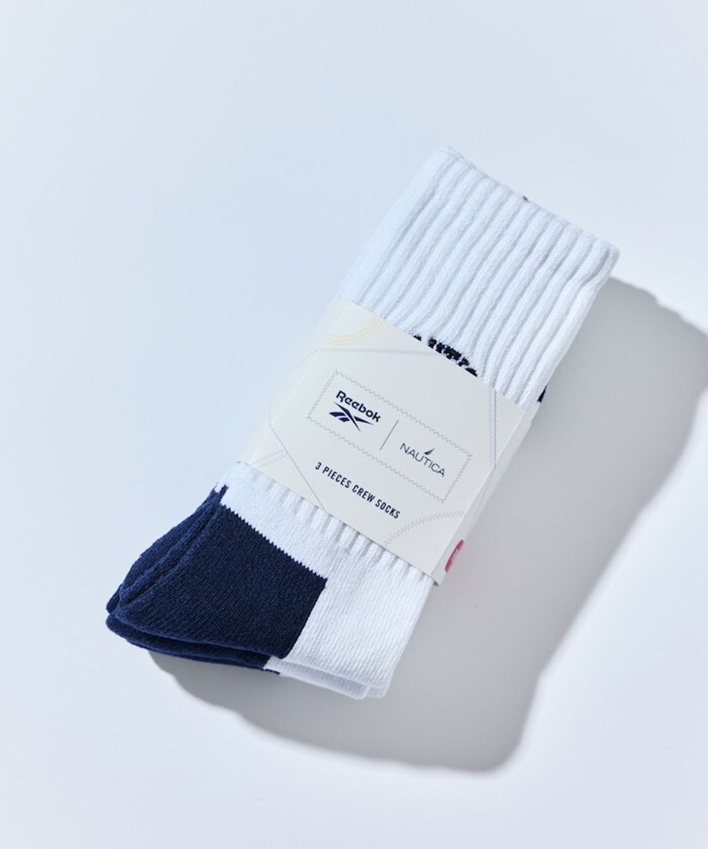 Reebok×NAUTICA 一套三入刺繡logo螺紋襪(女款)_5
