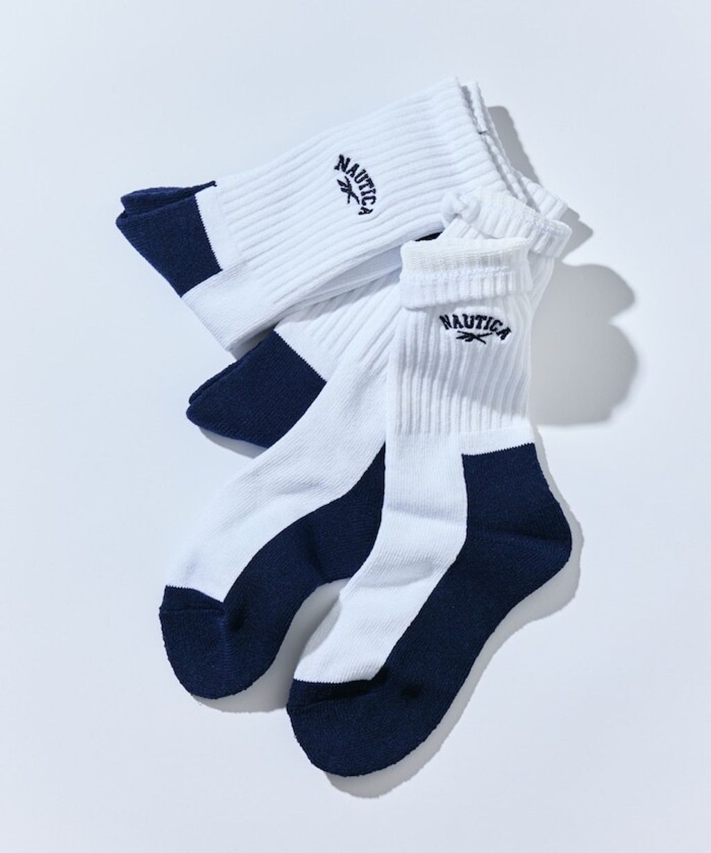 Reebok×NAUTICA 一套三入刺繡logo螺紋襪(女款)_13