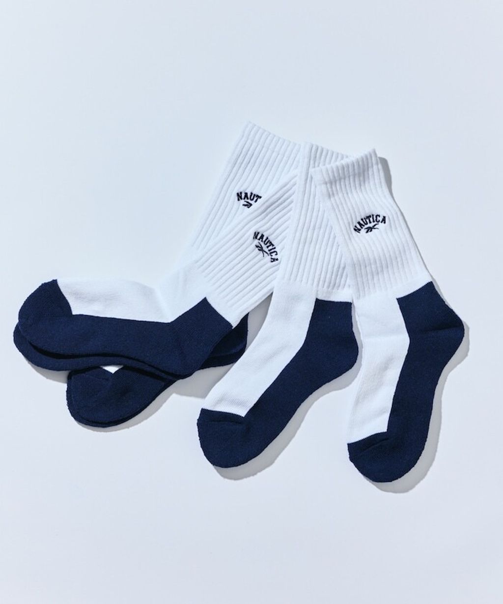 Reebok×NAUTICA 一套三入刺繡logo螺紋襪(女款)_1