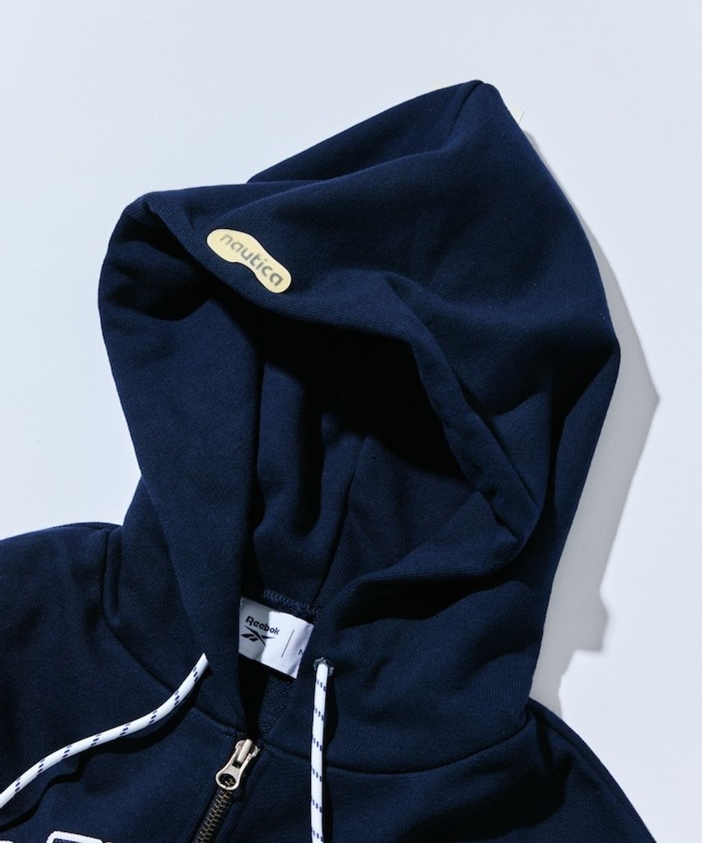 Reebok×NAUTICA 490g高磅刺繡Logo拉鍊短版連帽外套_8