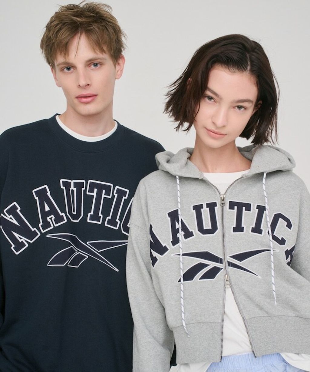 Reebok×NAUTICA 490g高磅刺繡Logo拉鍊短版連帽外套_1