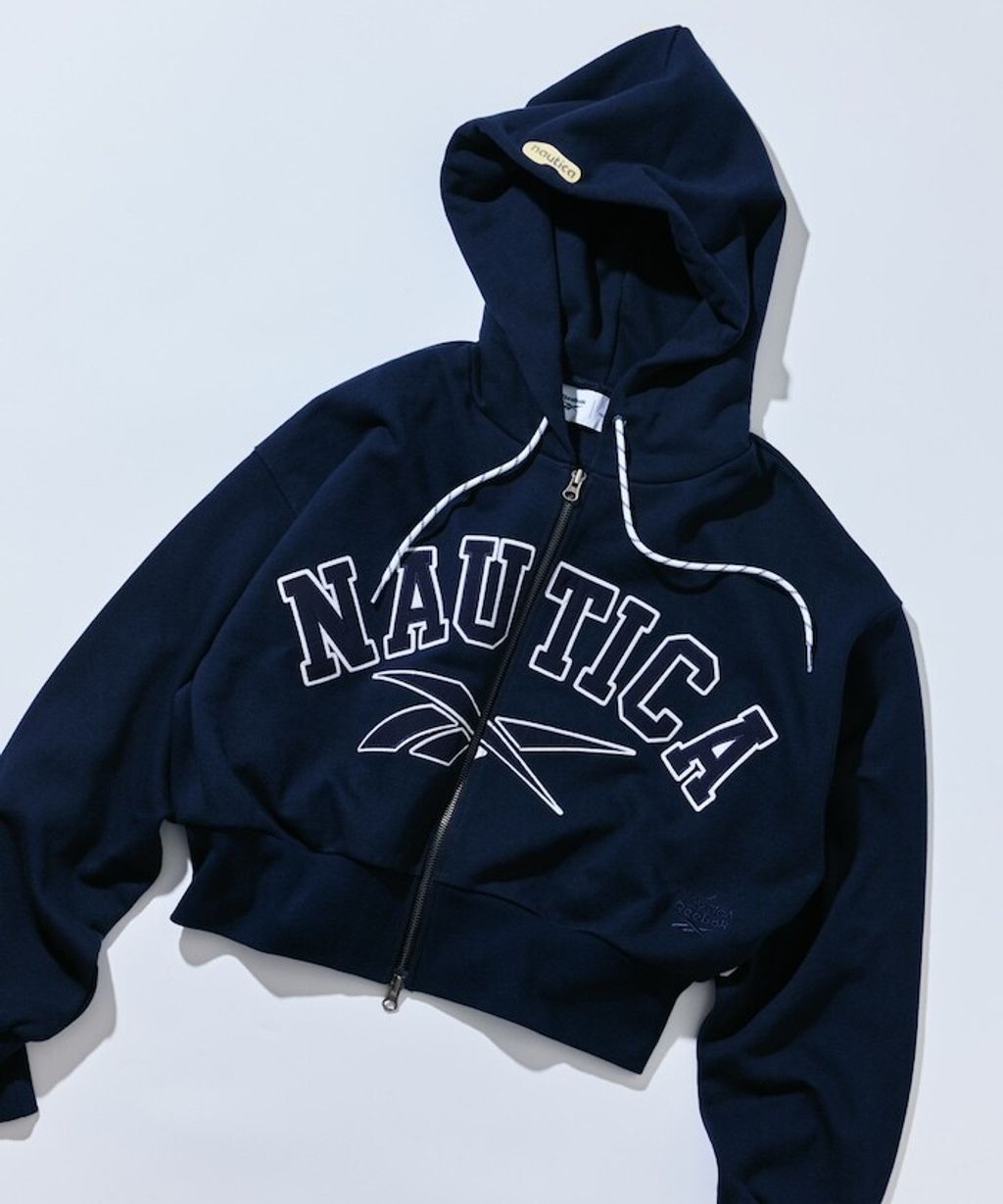 Reebok×NAUTICA 490g高磅刺繡Logo拉鍊短版連帽外套_7