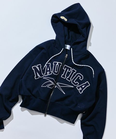 Reebok×NAUTICA 490g高磅刺繡Logo拉鍊短版連帽外套_7